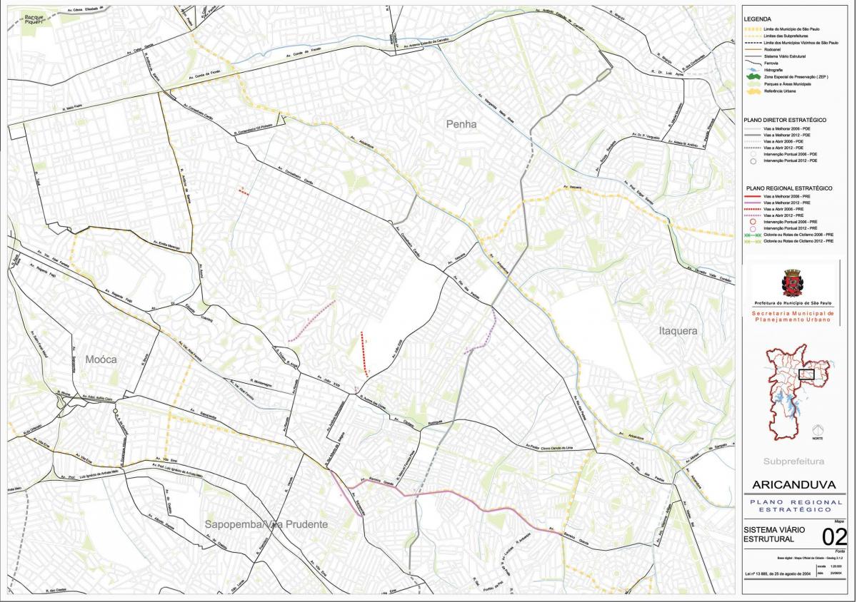 Bản đồ của Aricanduva-Vila Formosa São Paulo - Đường