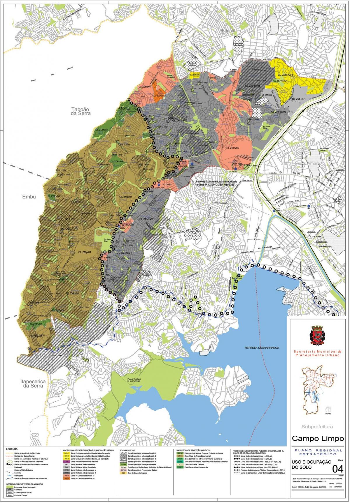 Bản đồ của Campo Limpo São Paulo - Nghề nghiệp của đất