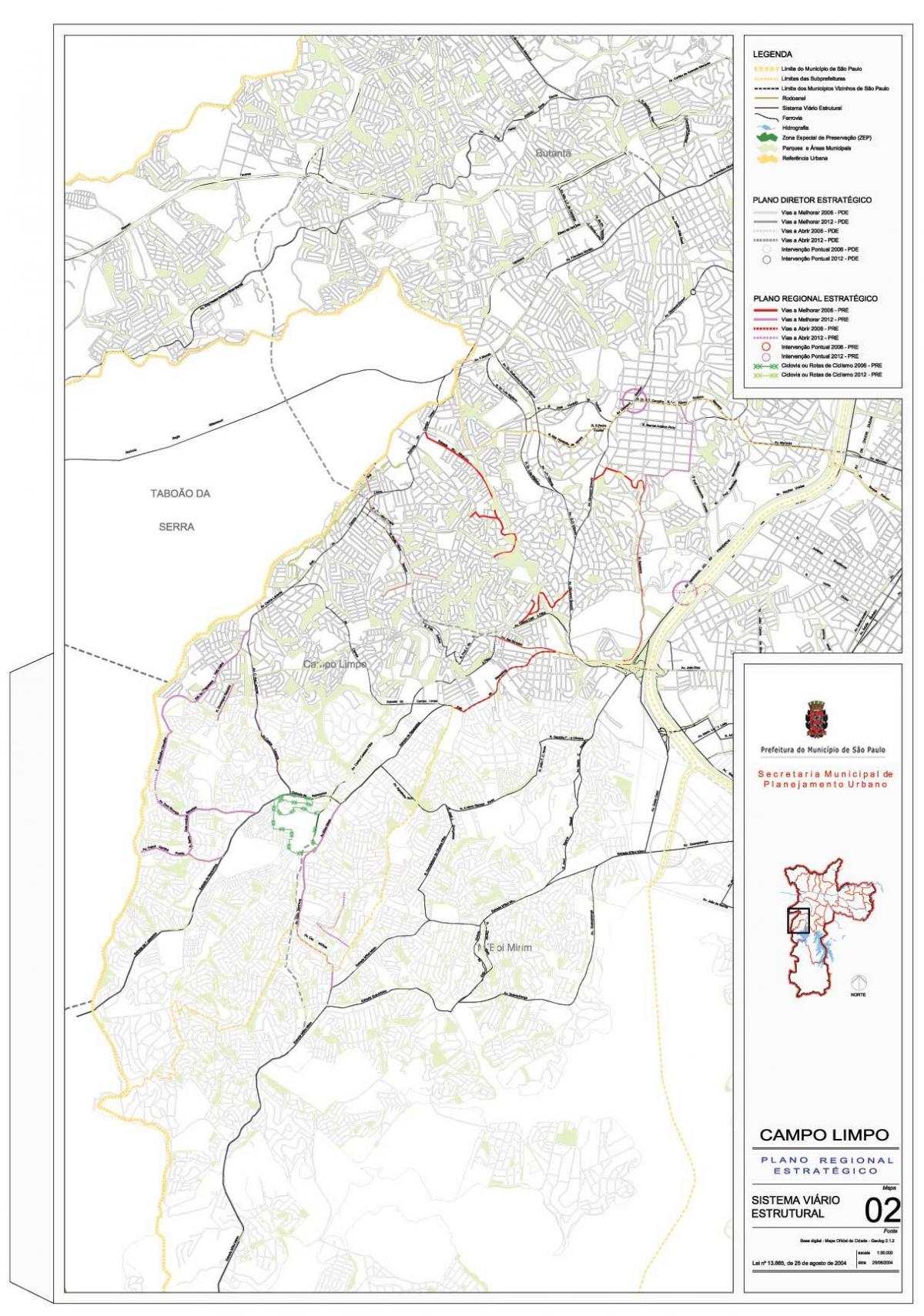 Bản đồ của Campo Limpo São Paulo - Đường
