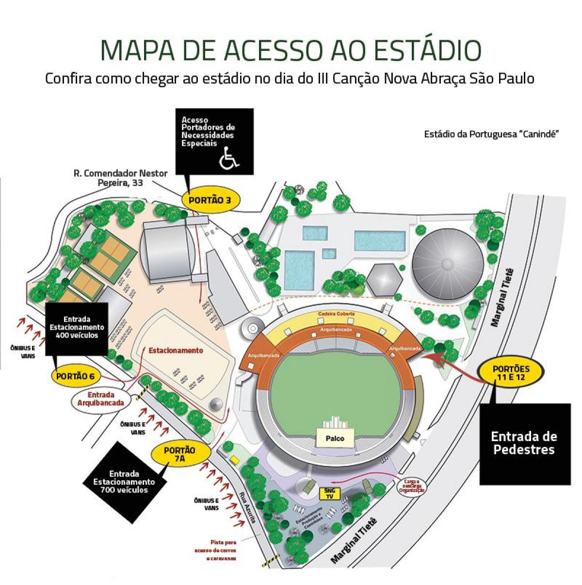 Bản đồ của Canindé sân vận động