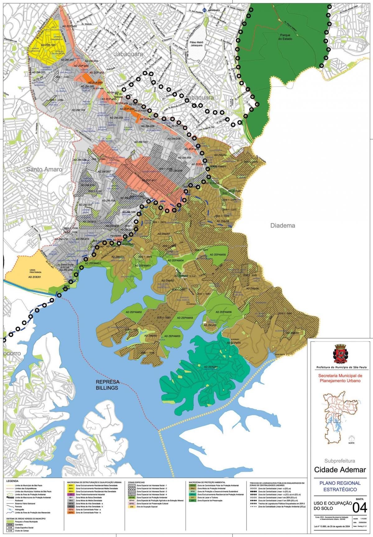 Bản đồ của Cidade Lucas São Paulo - Nghề nghiệp của đất