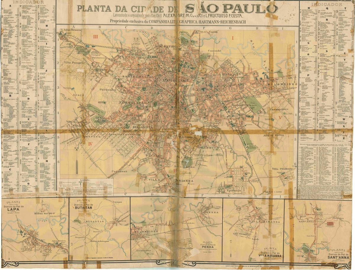 Bản đồ của cựu São Paulo - năm 1913
