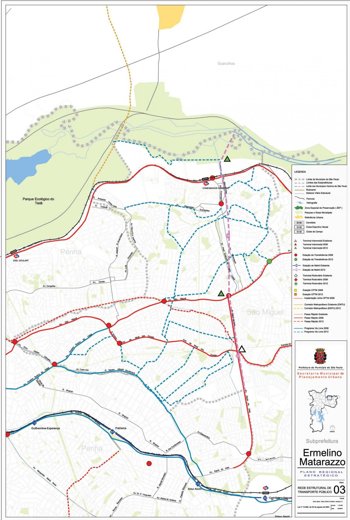 Bản đồ của Ermelino mát-xa dầu São Paulo - Công vận chuyển