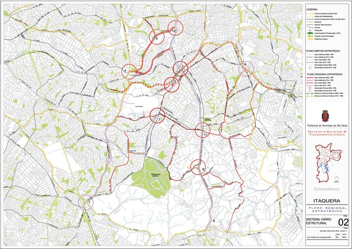Bản đồ của Itaquera São Paulo - Đường