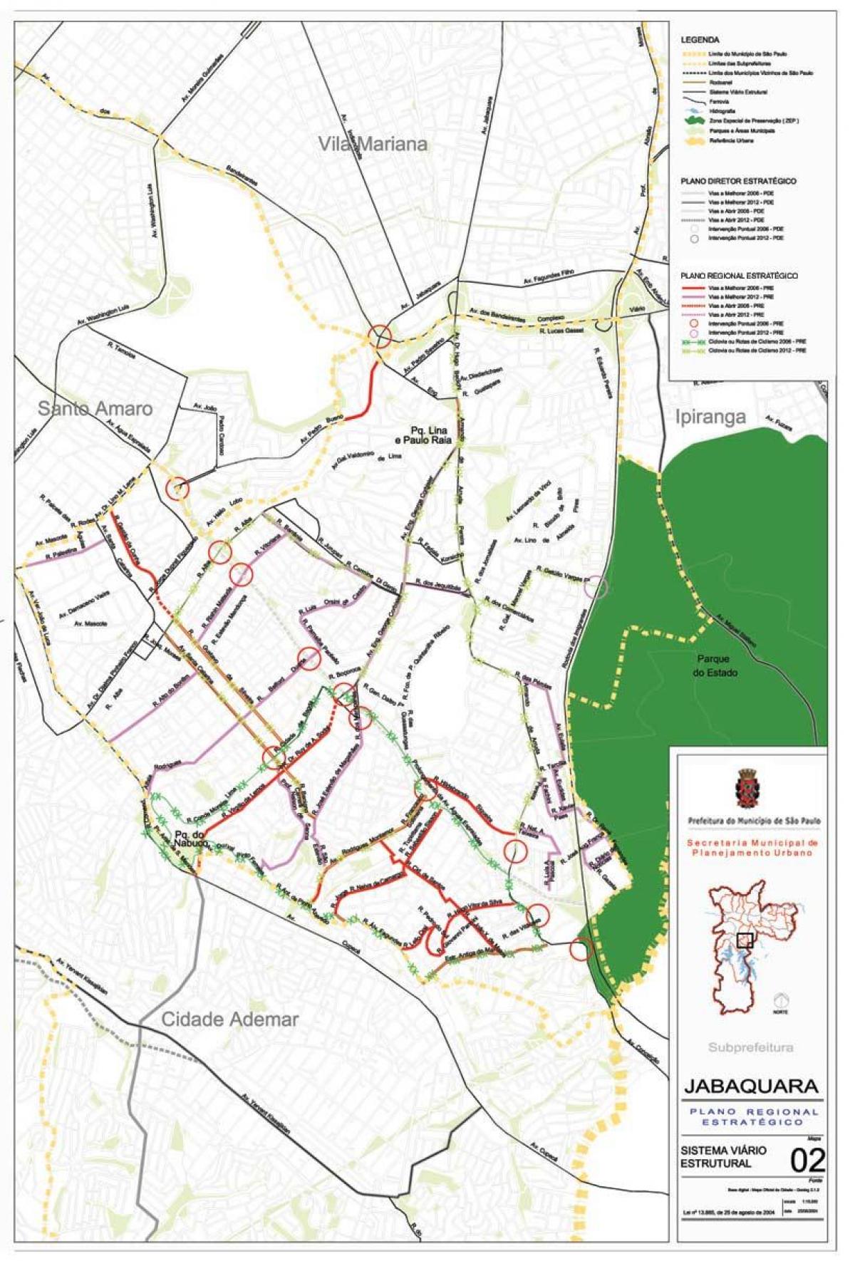 Bản đồ của Jabaquara São Paulo - Đường