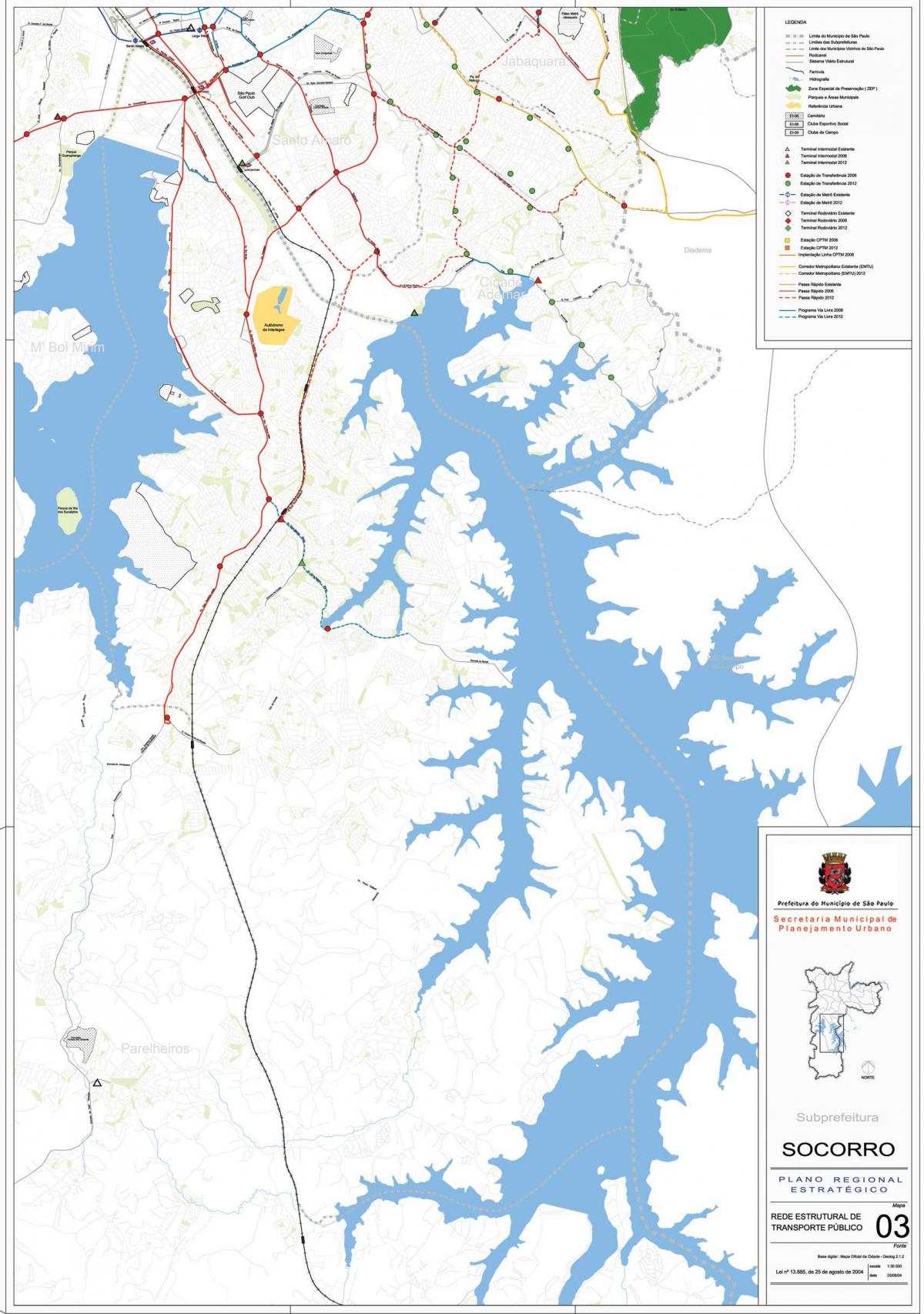 Bản đồ của Ming làm Socorro São Paulo - Đường