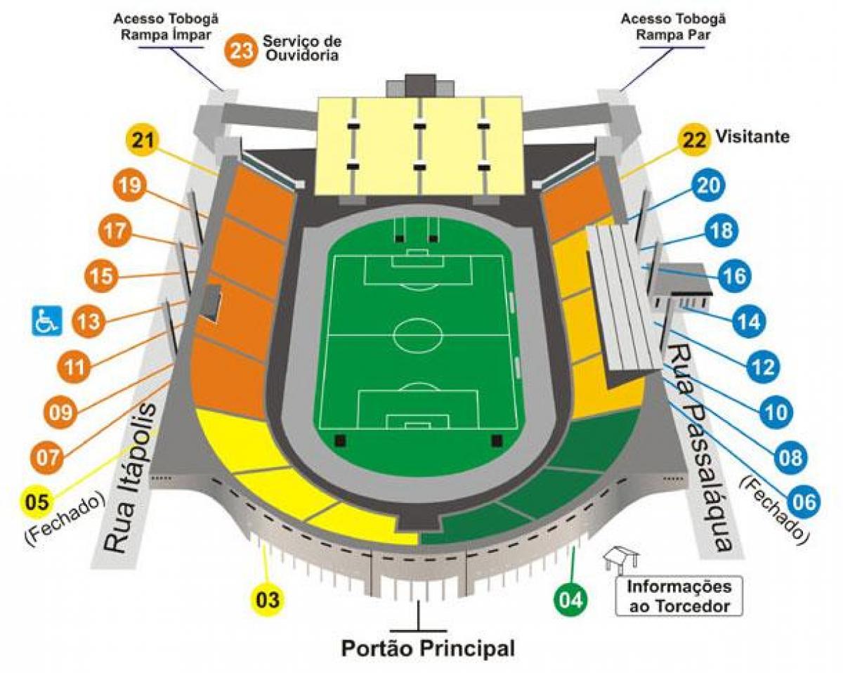 Bản đồ của Pacaembu São Paulo sân vận động