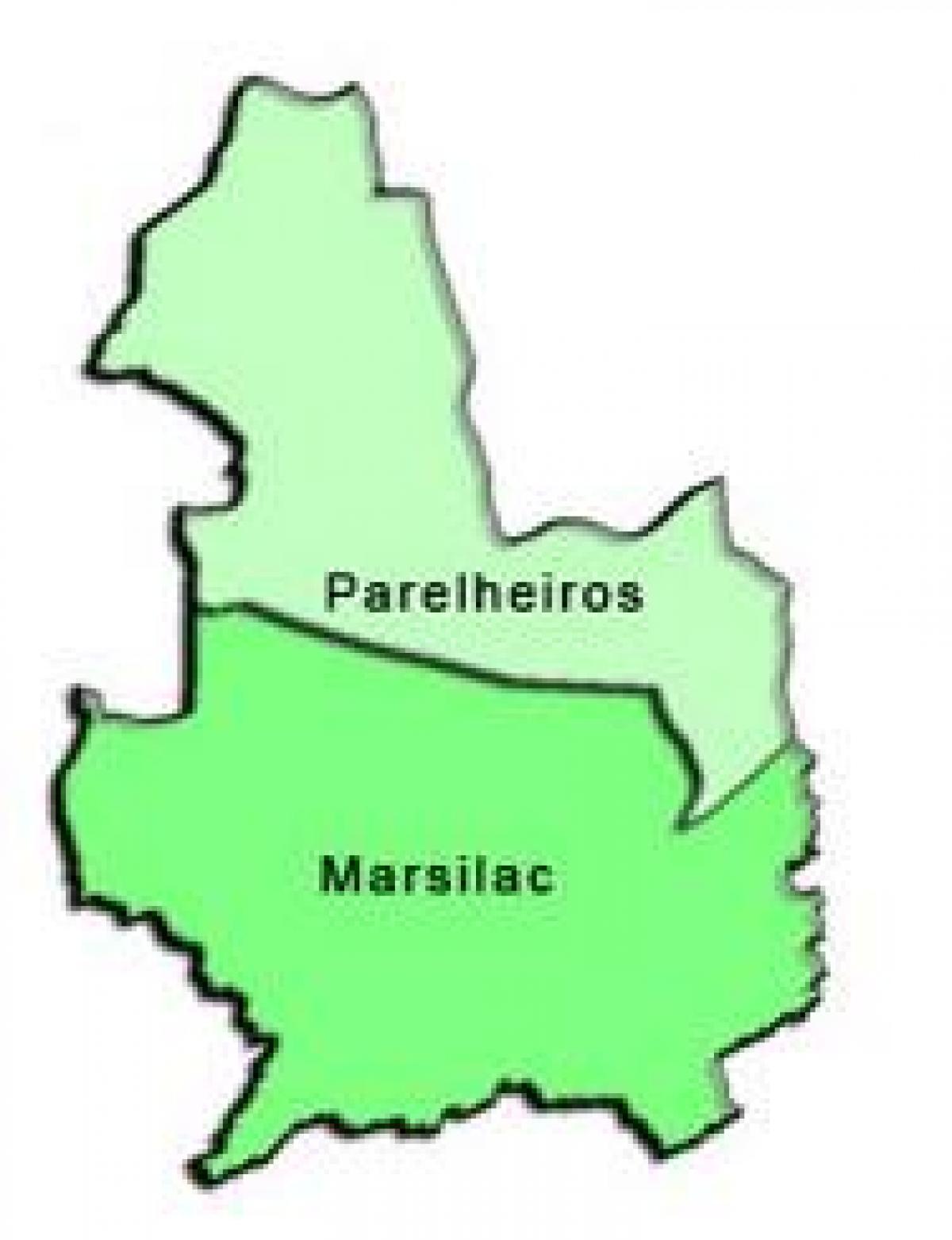 Bản đồ của Parelheiros, sub-tỉnh