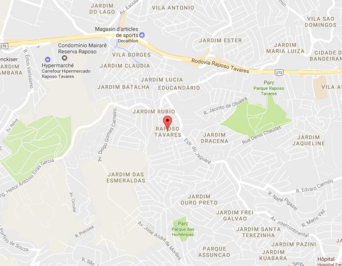 Bản đồ của Raposo Chủ São Paulo