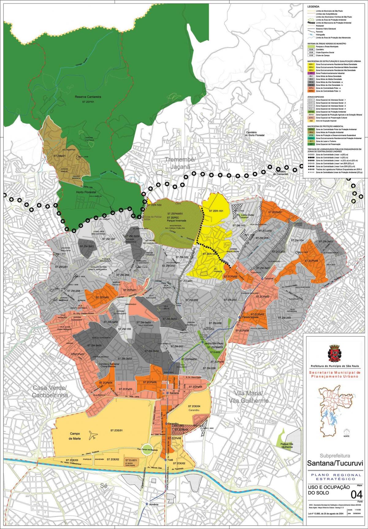 Bản đồ của Santana São Paulo - Nghề nghiệp của đất