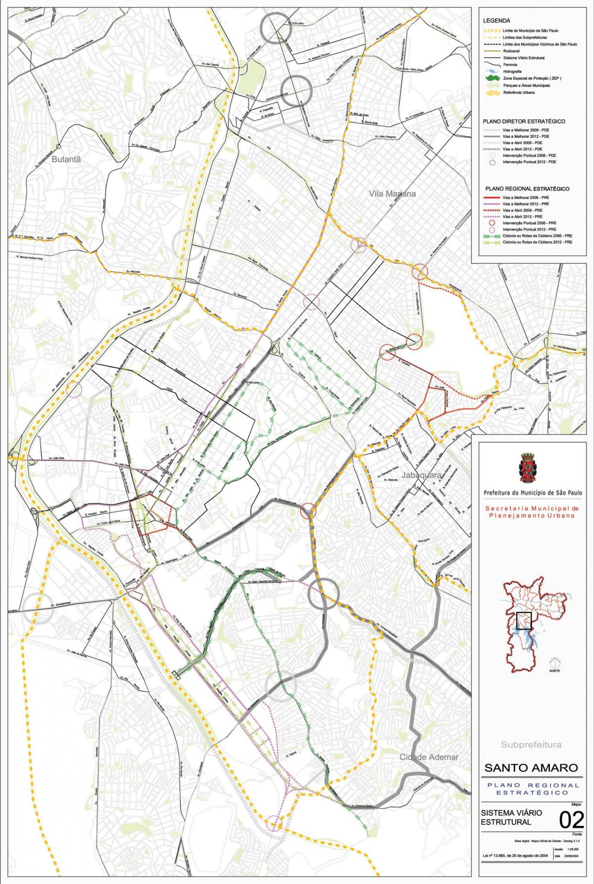 Bản đồ của Santo Tất São Paulo - Đường