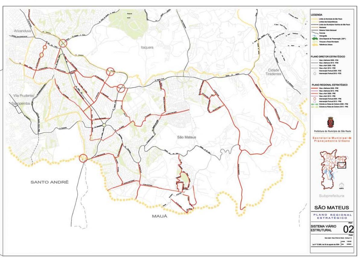 Bản đồ của São Matthew São Paulo - Đường