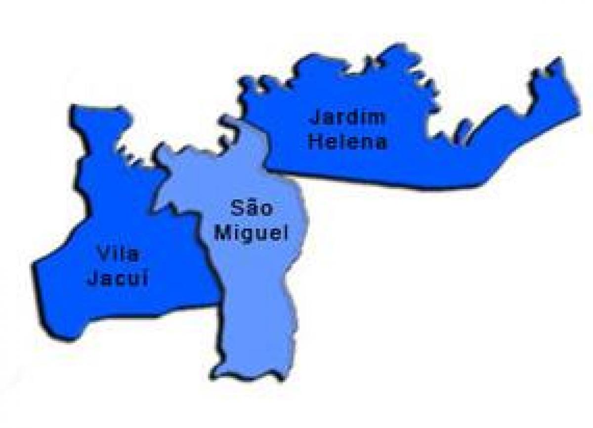 Bản đồ của São Miguel Đơn phụ tỉnh