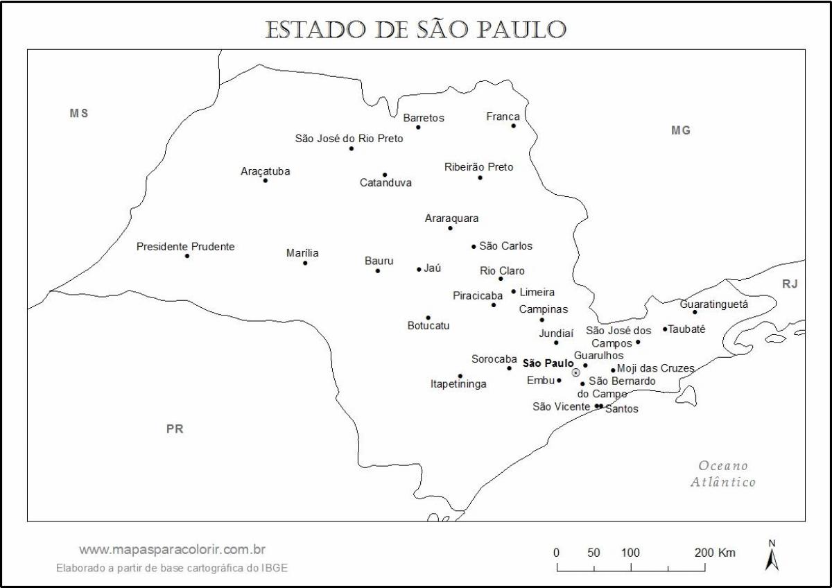 Bản đồ của São Paulo máu - chính thành phố