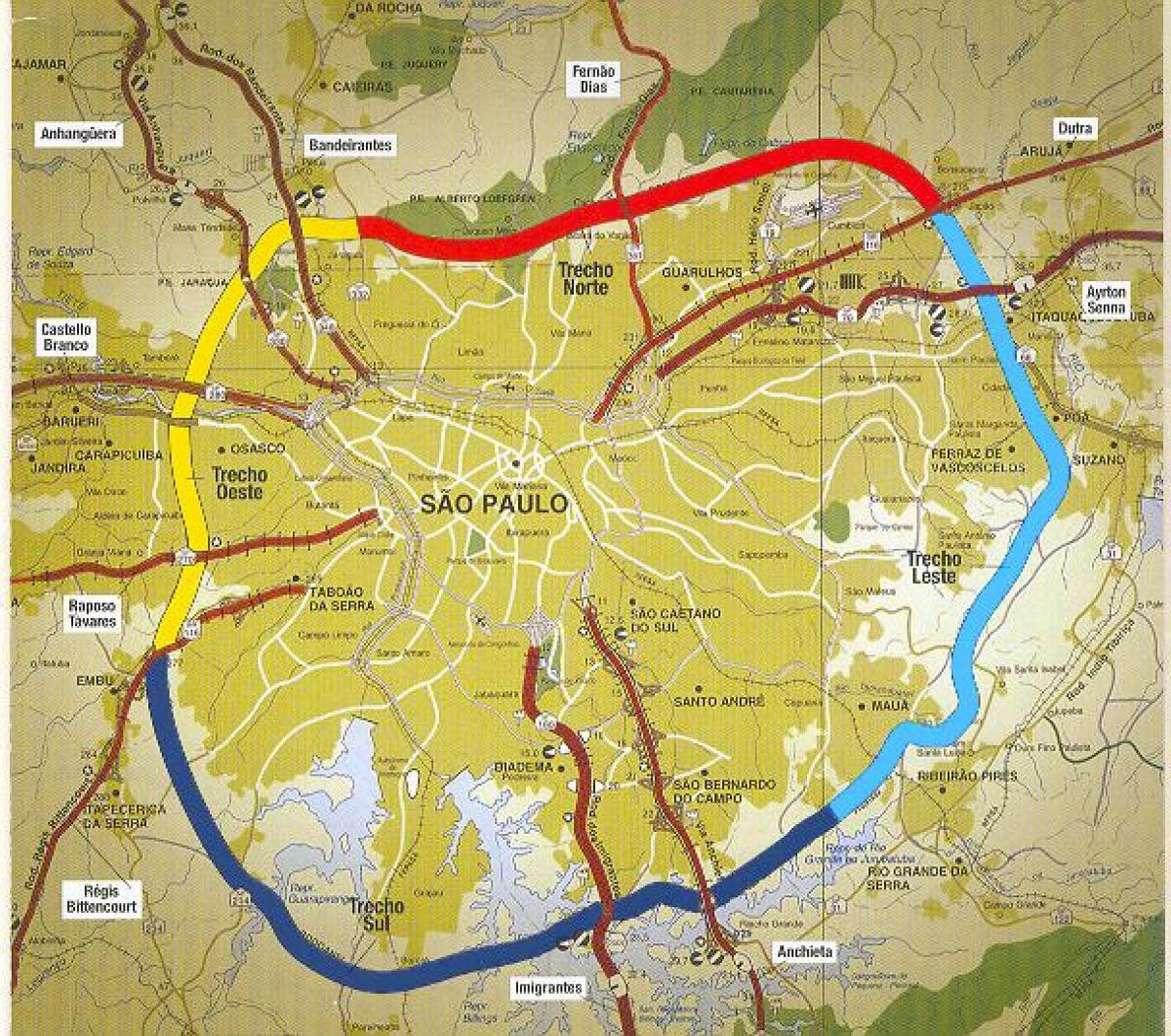 Bản đồ của São Paulo vành đai