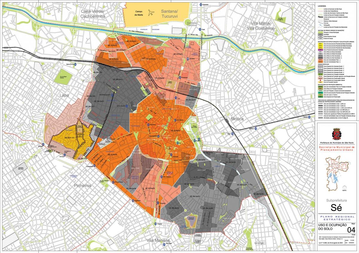 Bản đồ của Sé São Paulo - Nghề nghiệp của đất