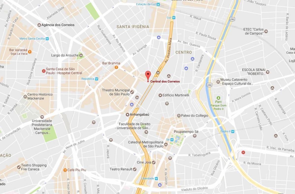 Bản đồ của thị trường chứng khoán palace dos Correios São Paulo