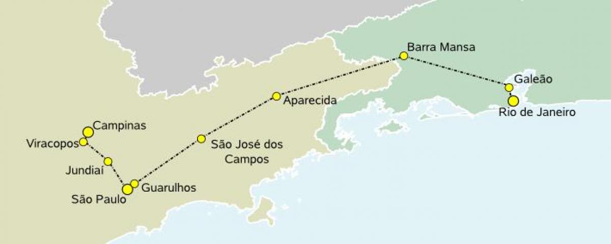 Bản đồ của tàu cao tốc, São Paulo