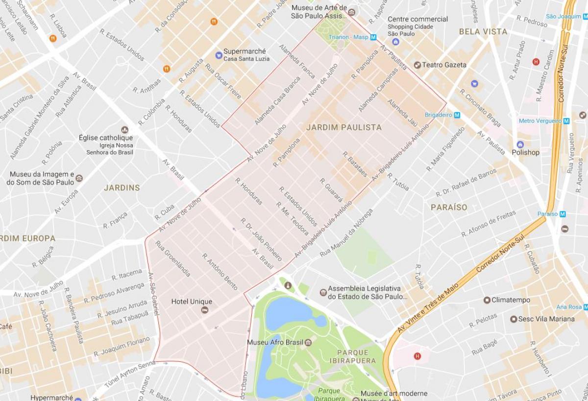 Bản đồ của Vườn Đơn São Paulo