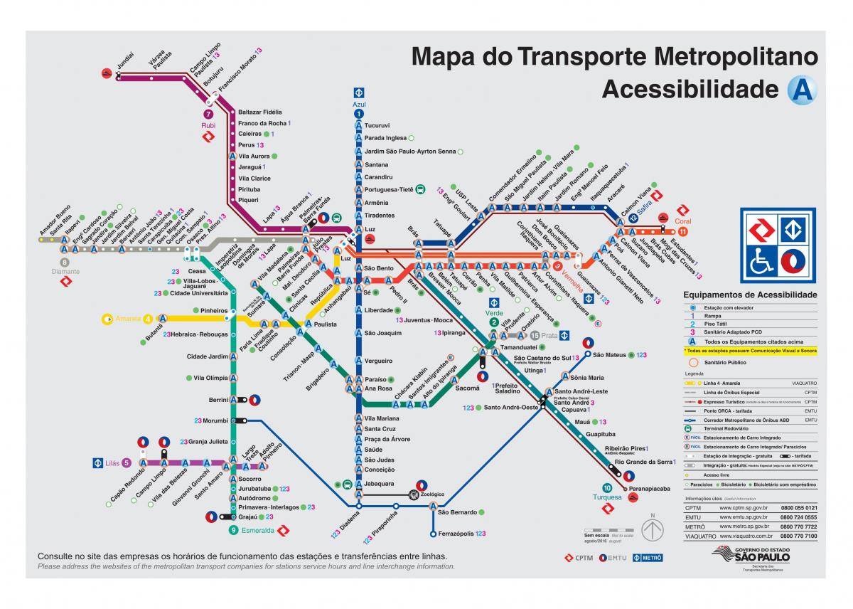 Bản đồ của vận tải, Sao Paulo - khuyết tật