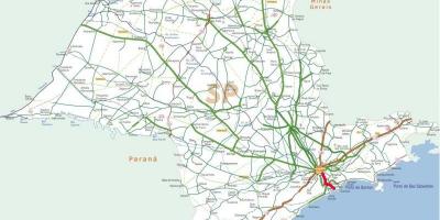 Bản đồ của Anchieta đường cao tốc - SP 150