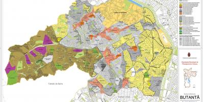 Bản đồ của Butantã São Paulo - Nghề nghiệp của đất