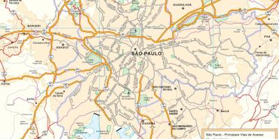 Bản đồ của đường truy cập São Paulo