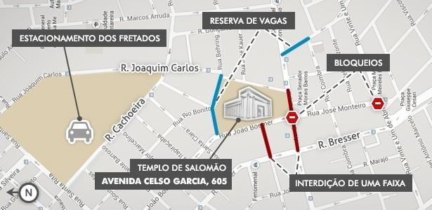 Bản đồ của Đền Solomon São Paulo