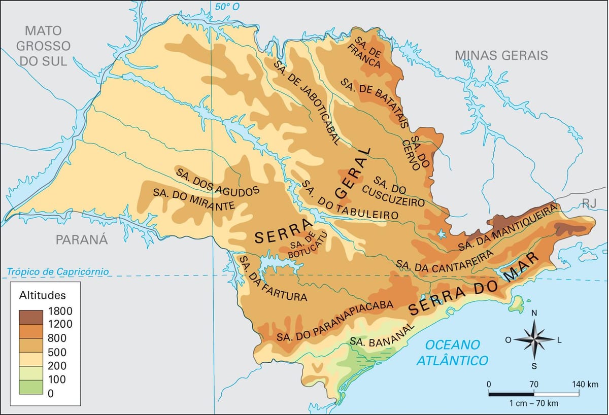 Bản đồ của độ cao São Paulo