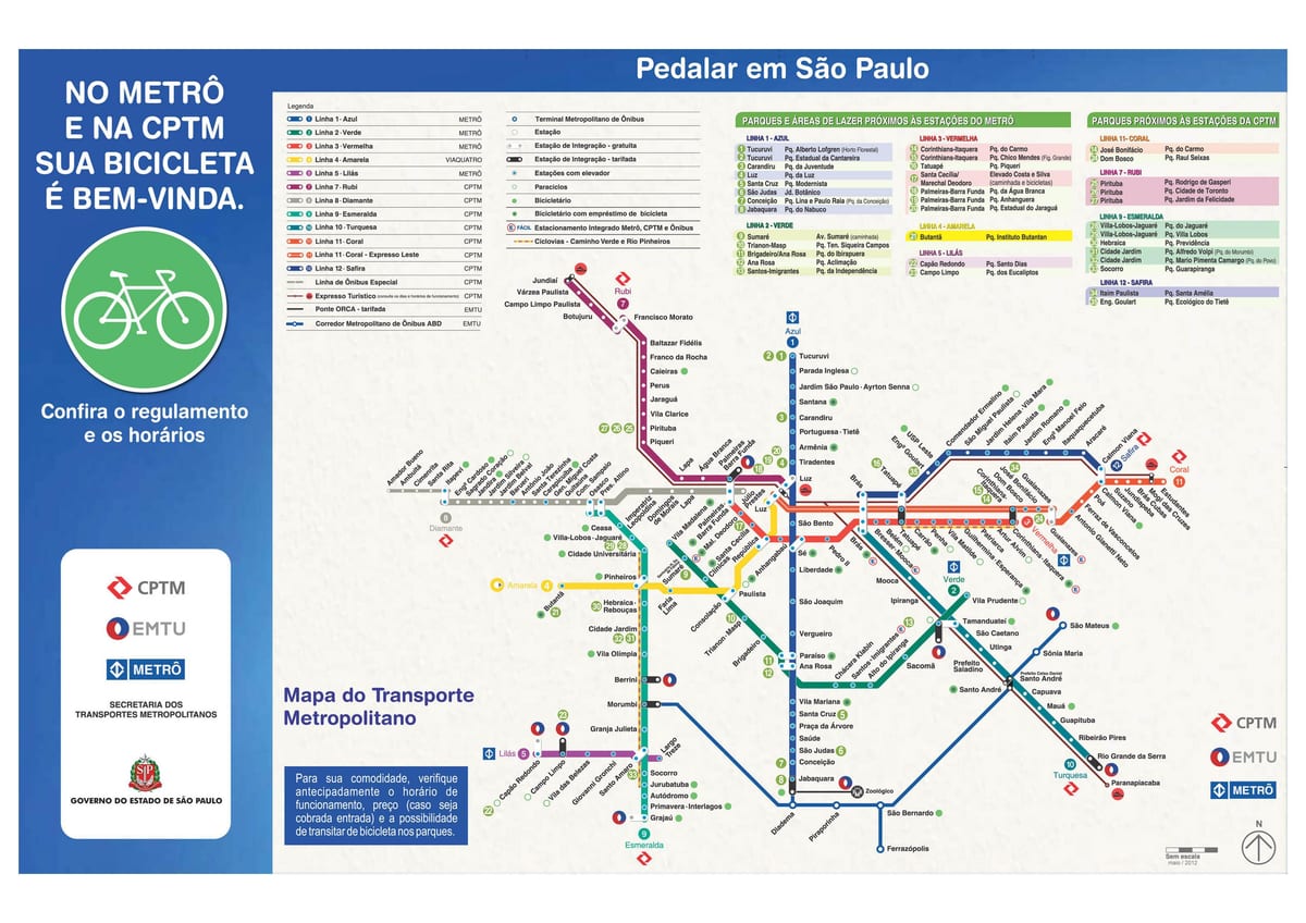 Bản đồ của đi xe đạp hướng dẫn São Paulo