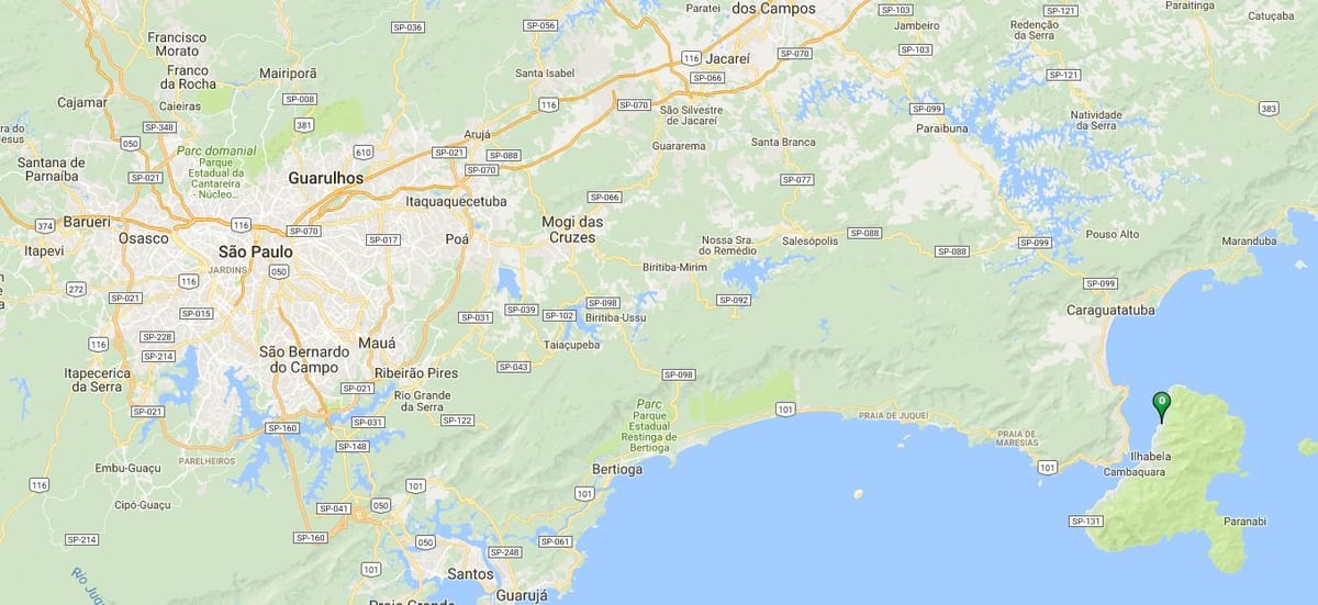 Bản đồ của bãi biển ở Santa Tereza