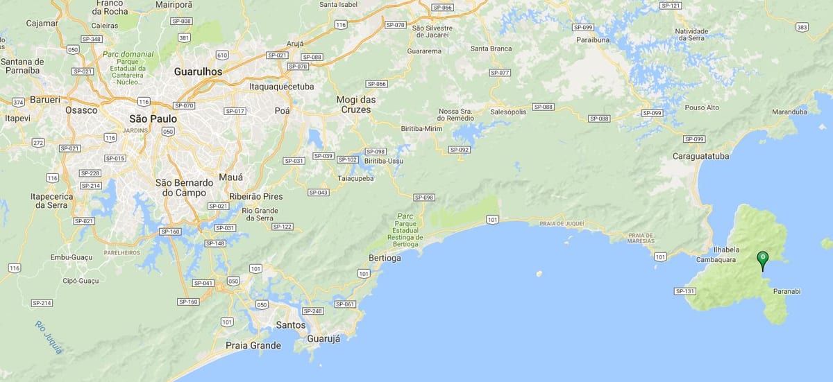 Bản đồ của bãi biển Castelhanos
