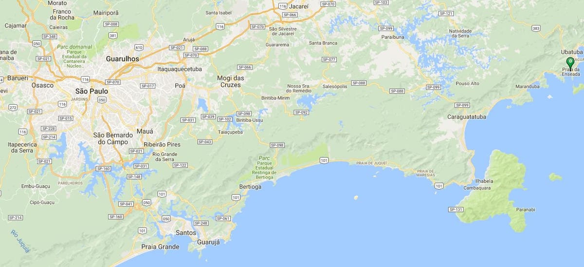 Bản đồ của bãi biển Enseada