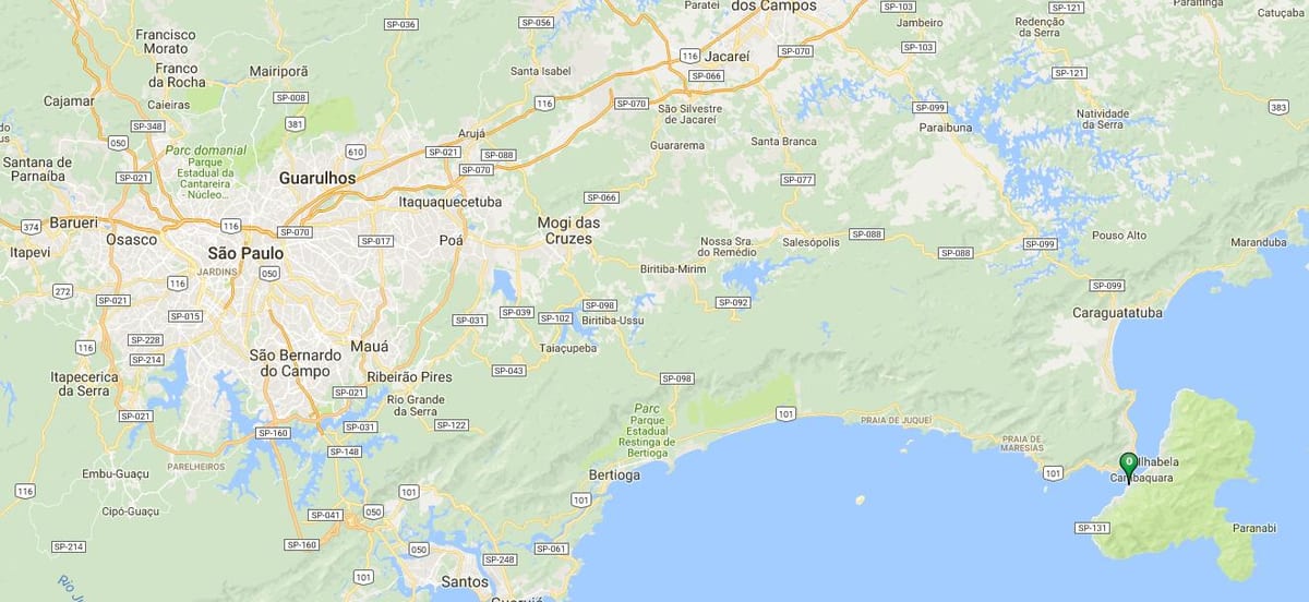 Bản đồ của bãi biển Feiticeira