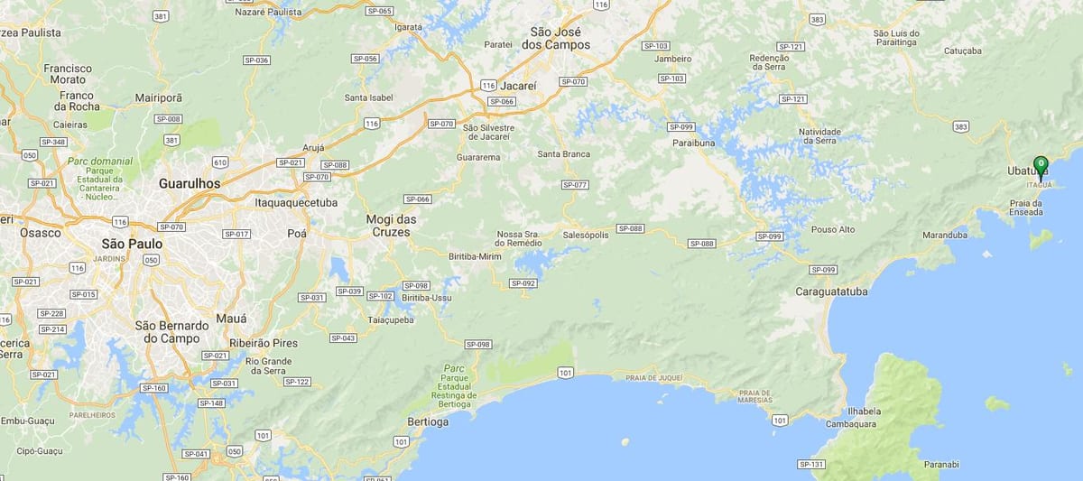 Bản đồ của bãi biển Itaguá