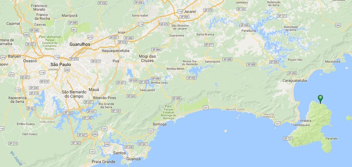 Bản đồ của bãi biển Jabaquara
