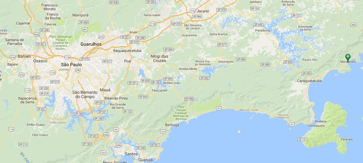 Bản đồ của bãi biển Maranduba