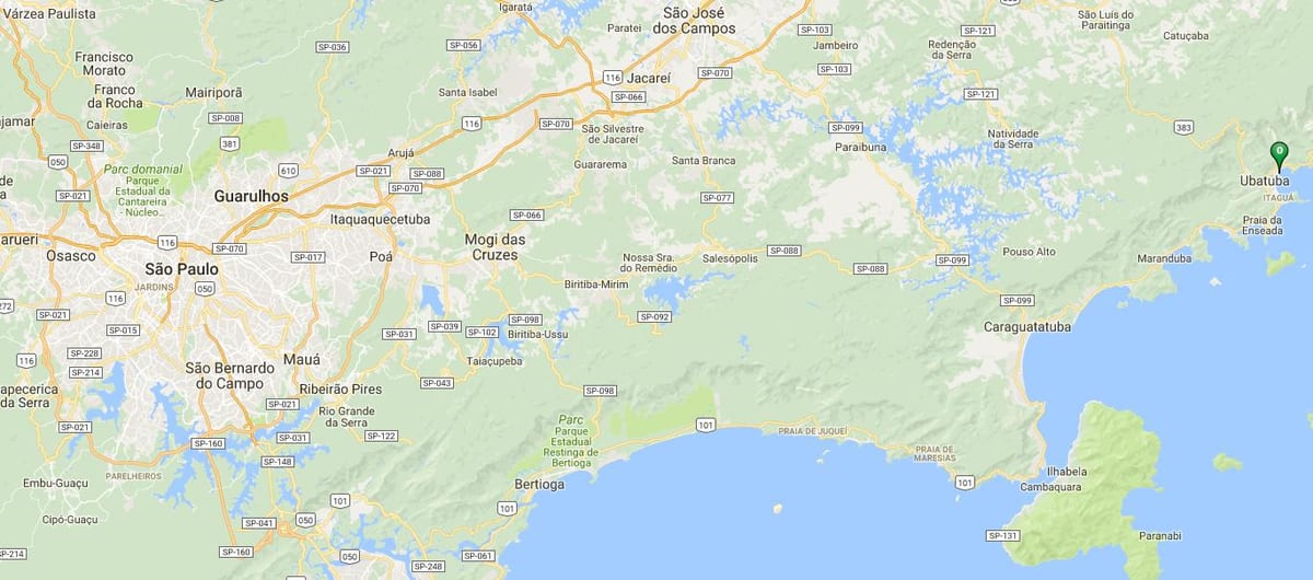 Bản đồ của bãi biển Perequê Açu