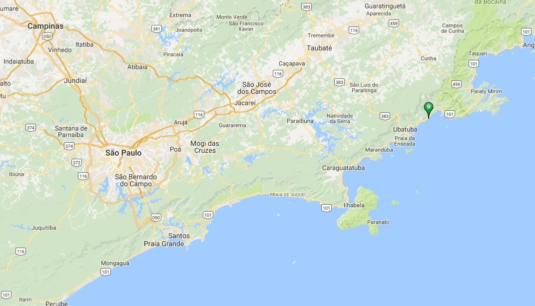 Bản đồ của bãi biển Prumirim