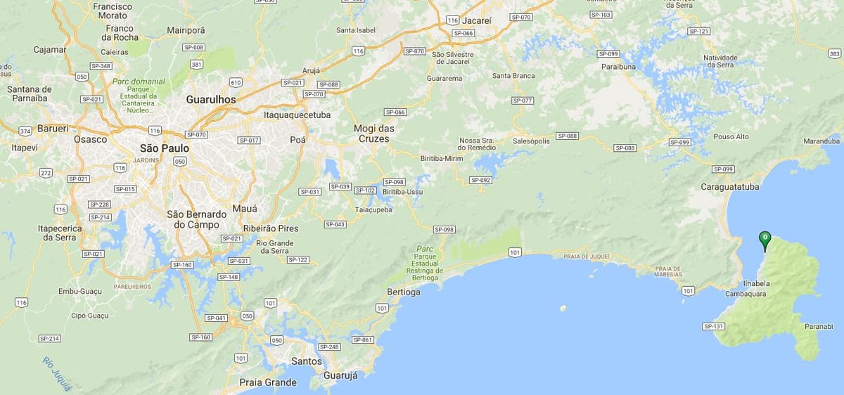 Bản đồ của bãi biển Siriúba