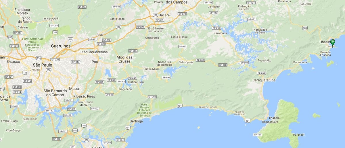 Bản đồ của bãi biển Vermelha