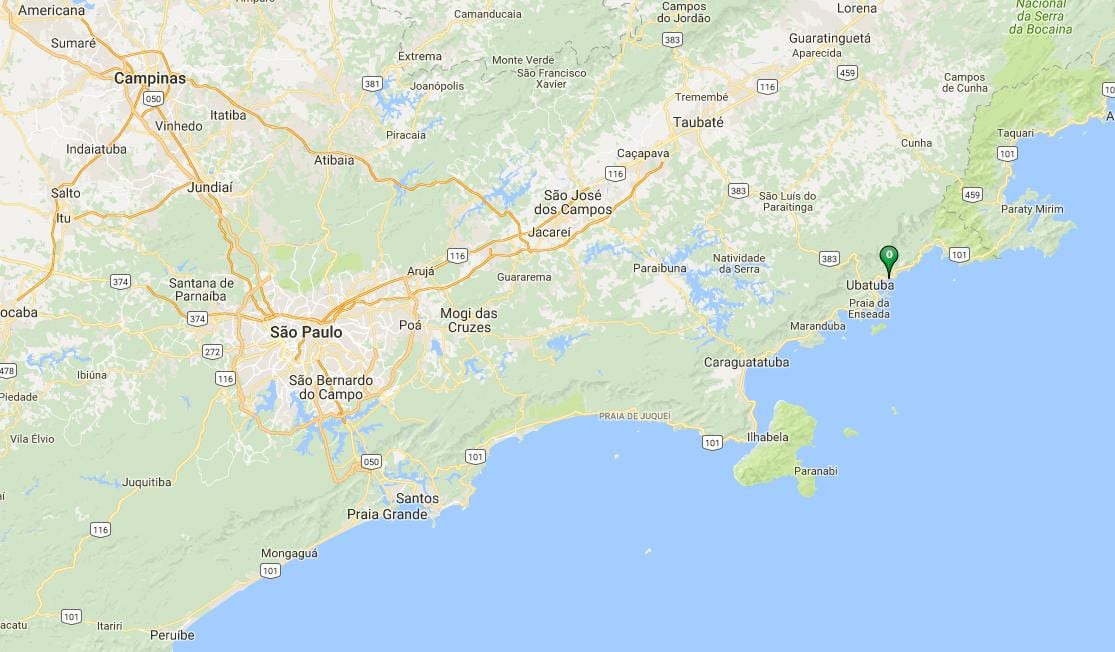 Bản đồ của bãi biển Vermelha làm Norte