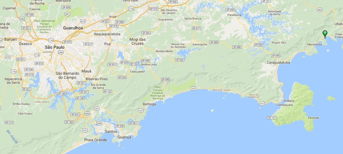 Bản đồ của bãi biển Vermelha làm Sul