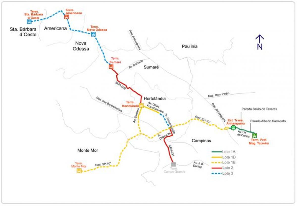 Bản đồ của corredor metropolitano Biléo Dai