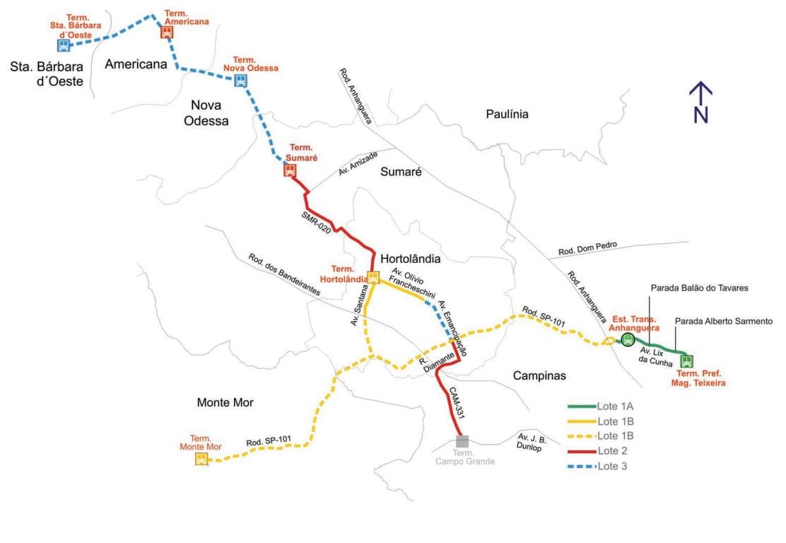 Bản đồ của corredor metropolitano Noroeste