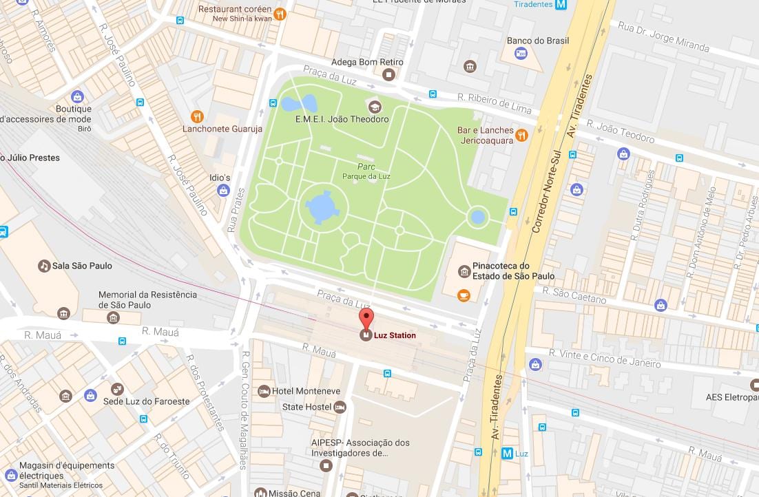 Bản đồ của nhà ga xe lửa của la Luz São Paulo