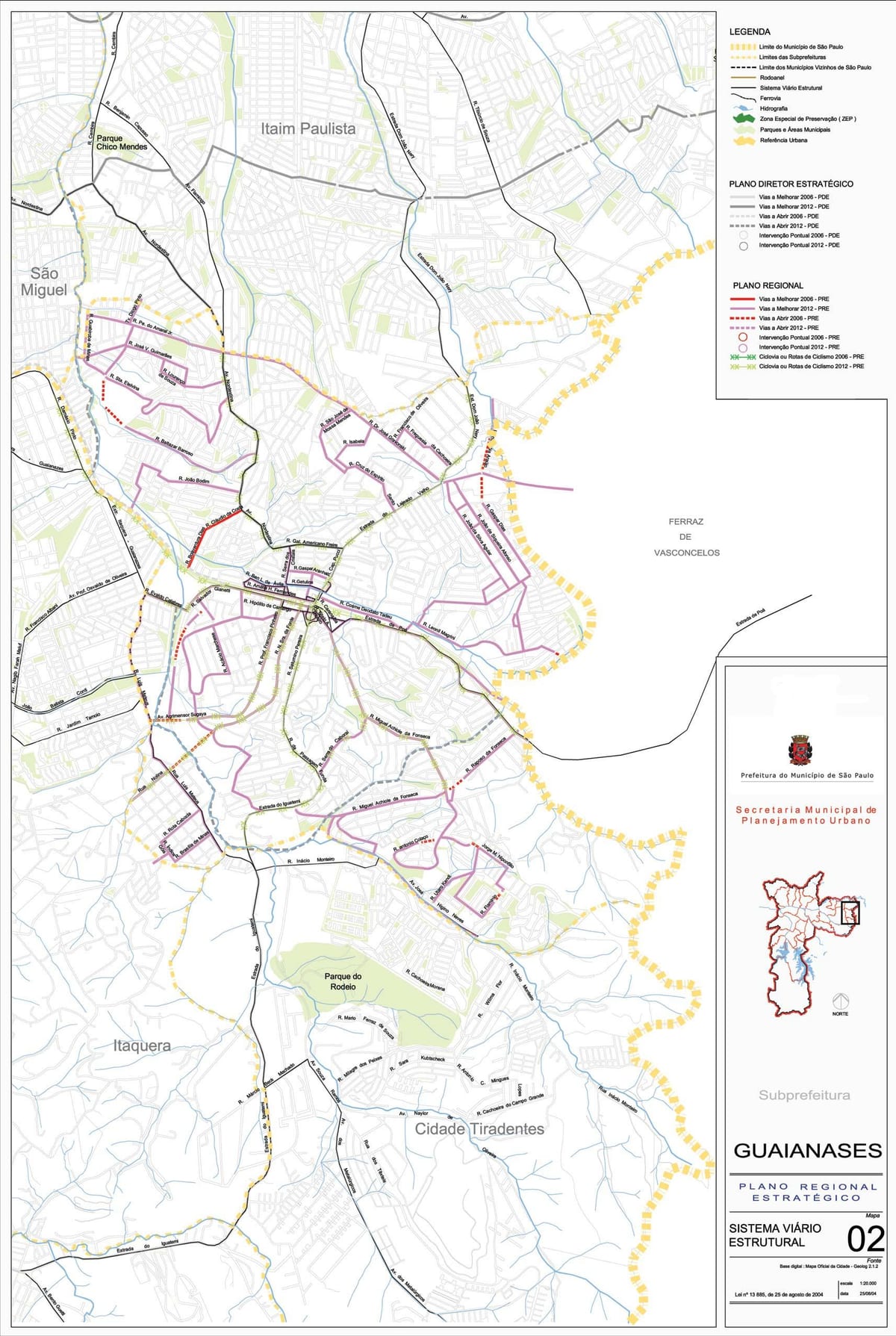 Bản đồ của Guaianases São Paulo - Đường