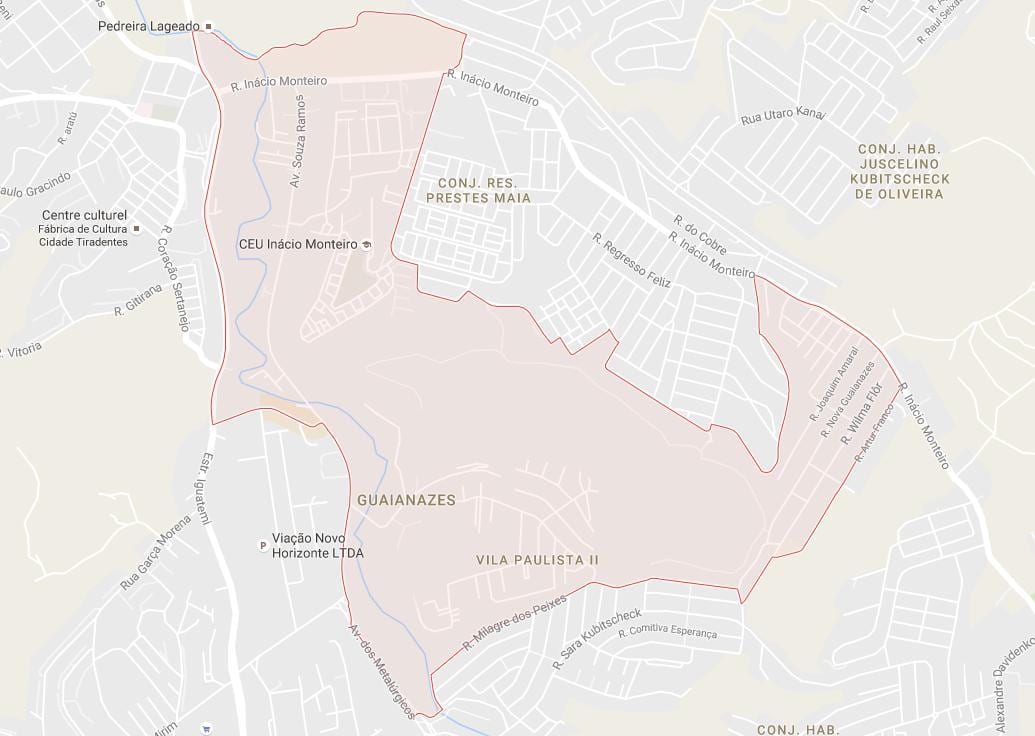 Bản đồ của Guaianases São Paulo