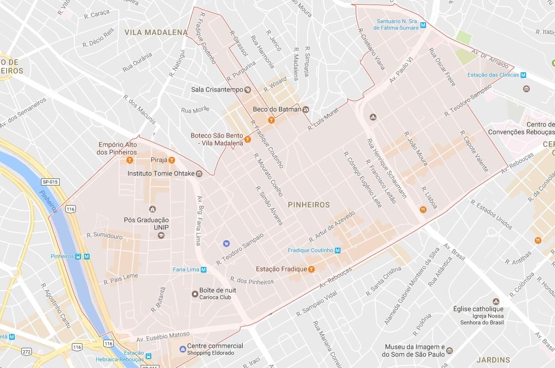 Bản đồ của hồ bơi São Paulo