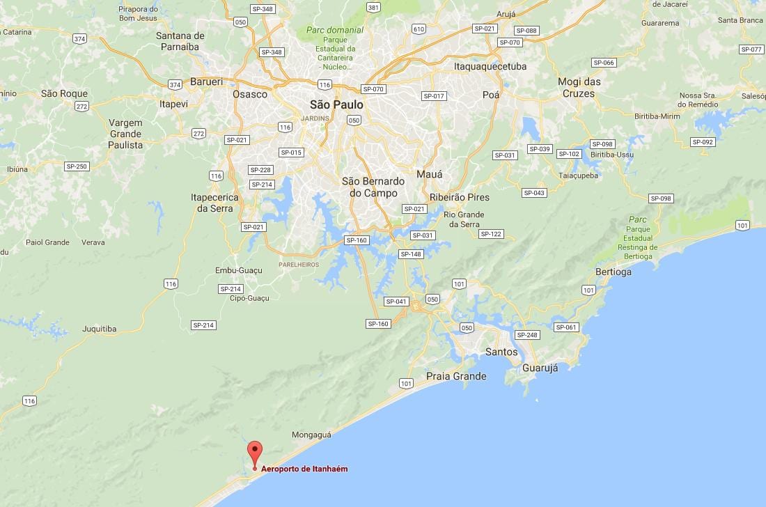 Bản đồ của Itanhaém sân bay